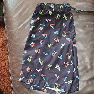 Empyre Black and Pink Elastic Waist Shorts